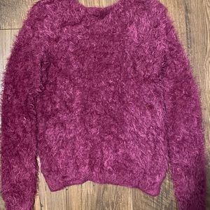 Fluffy pink sweater